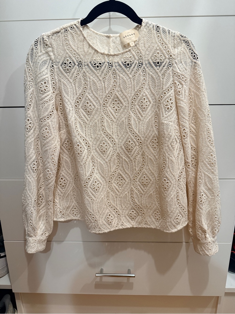 Sezane Jesse Blouse Ecru Guipure Lace - Size 34